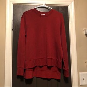 Red Slit Side Sweatshirt